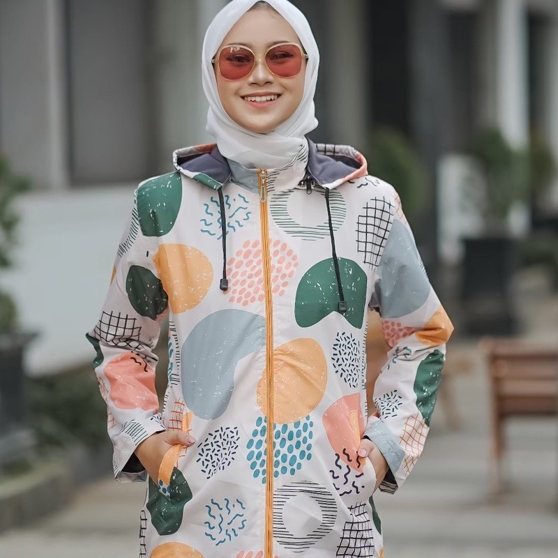 Jual Jaket Hijaber Wanita Dewasa Jacket Parka Full Printing | Shopee