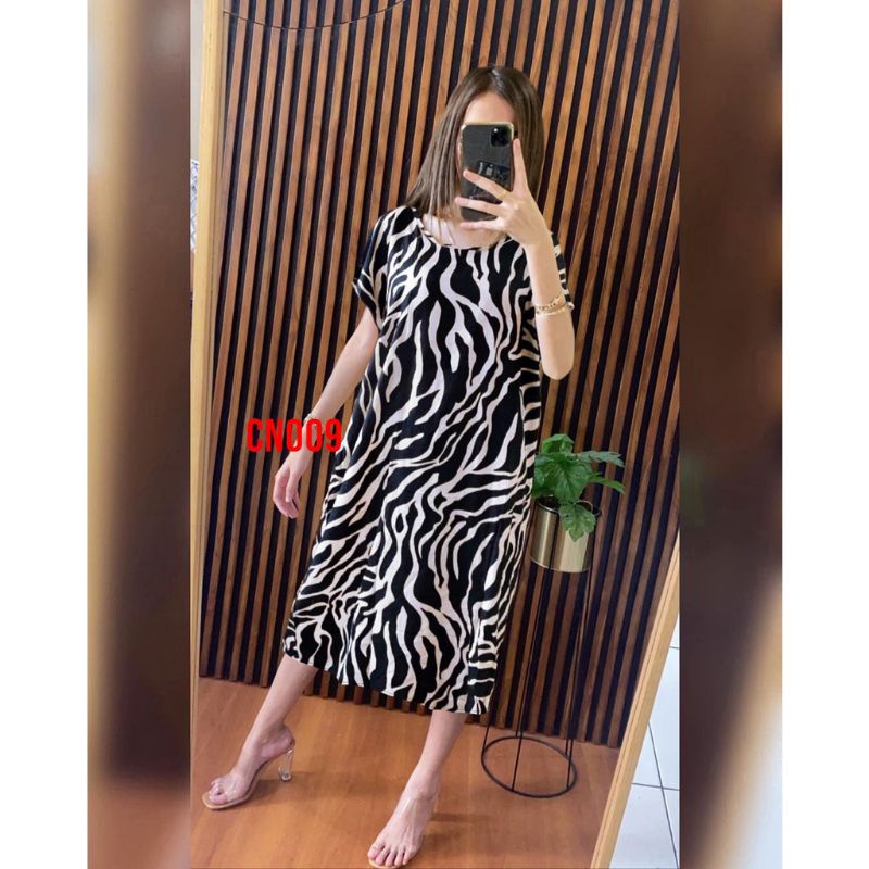 Daster Panjang Selutut Busui Kekinian Non RuffleAFERO-Dst SLTUT (LEO PARD)