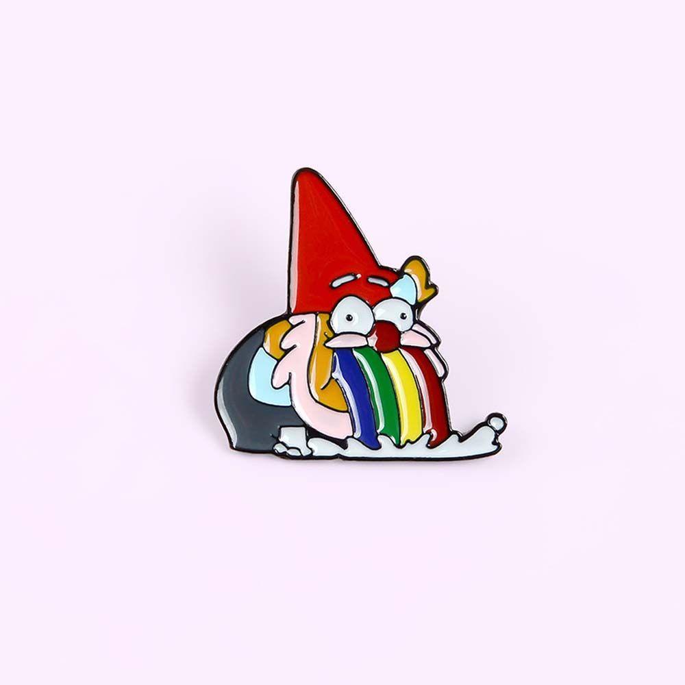 [Elegan] Hadiah Bros Kurcaci Untuk Anak-Anak Kartun Pelangi Muntah Kurcaci Aksesoris Perhiasan Pelangi Lucu Lencana Pin Enamel Pin