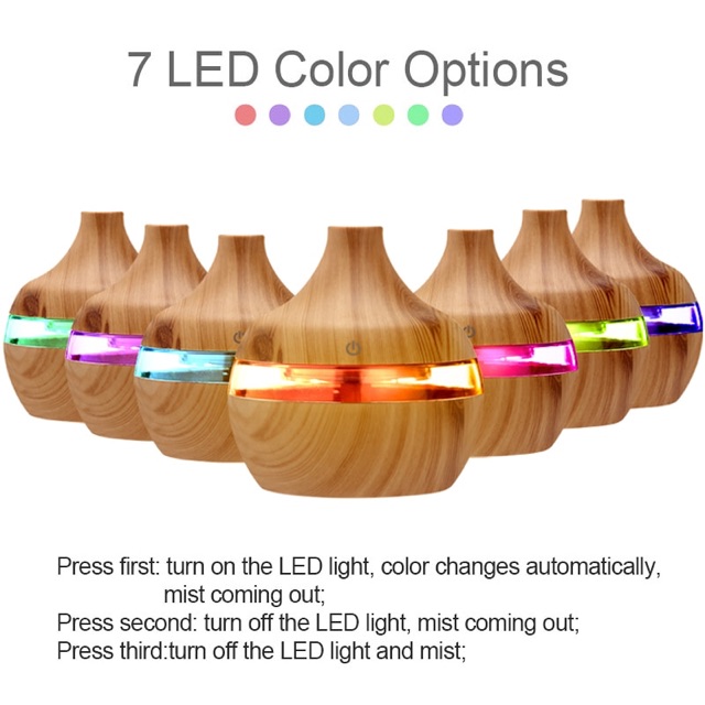 Taffware Ultrasonic Humidifier Aroma Essential Oil Diffuser 300ml - Wooden