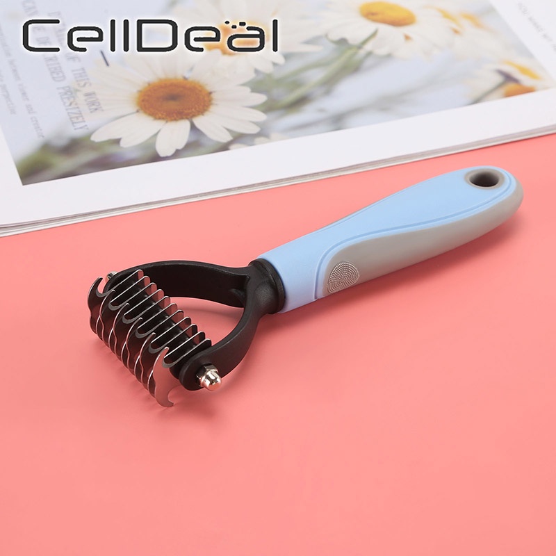 【Yayapet】 Comb Pet Sisir Bulu Kucing Dan Anjing Kucing Hewan Sisir Bulu Shedding Pengangkat Bulu Rontok Kucing Anjing Double Coat Pet Hair Removal Knife Comb