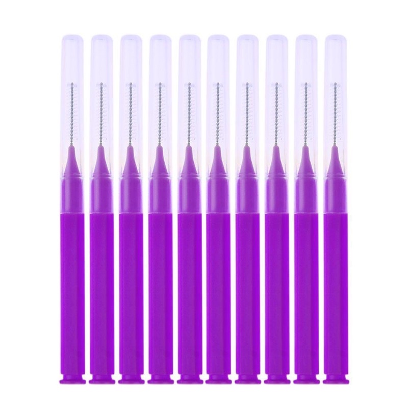 INTERDENTAL BRUSH YELLOW PURPLE PINK GREEN BLUE - Sikat sela behel gigi high quality - dental floss benang sela celah