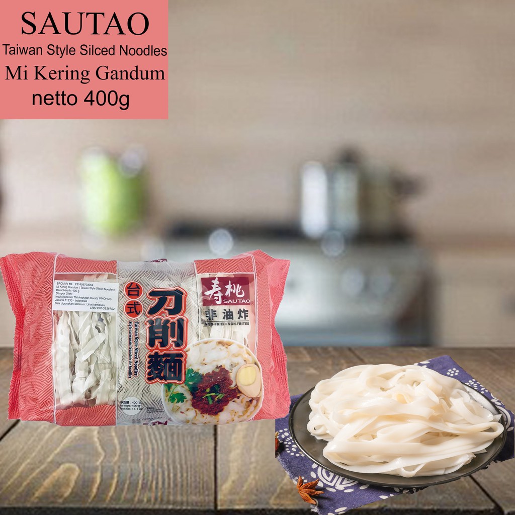 Mi * Kering * Gandum * Sautao * Taiwan * Style Silced * Noodles * 400g