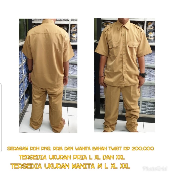 Seragam PDH PNS bahan twice/Laki dan perempuan/pegawai negeri sipil