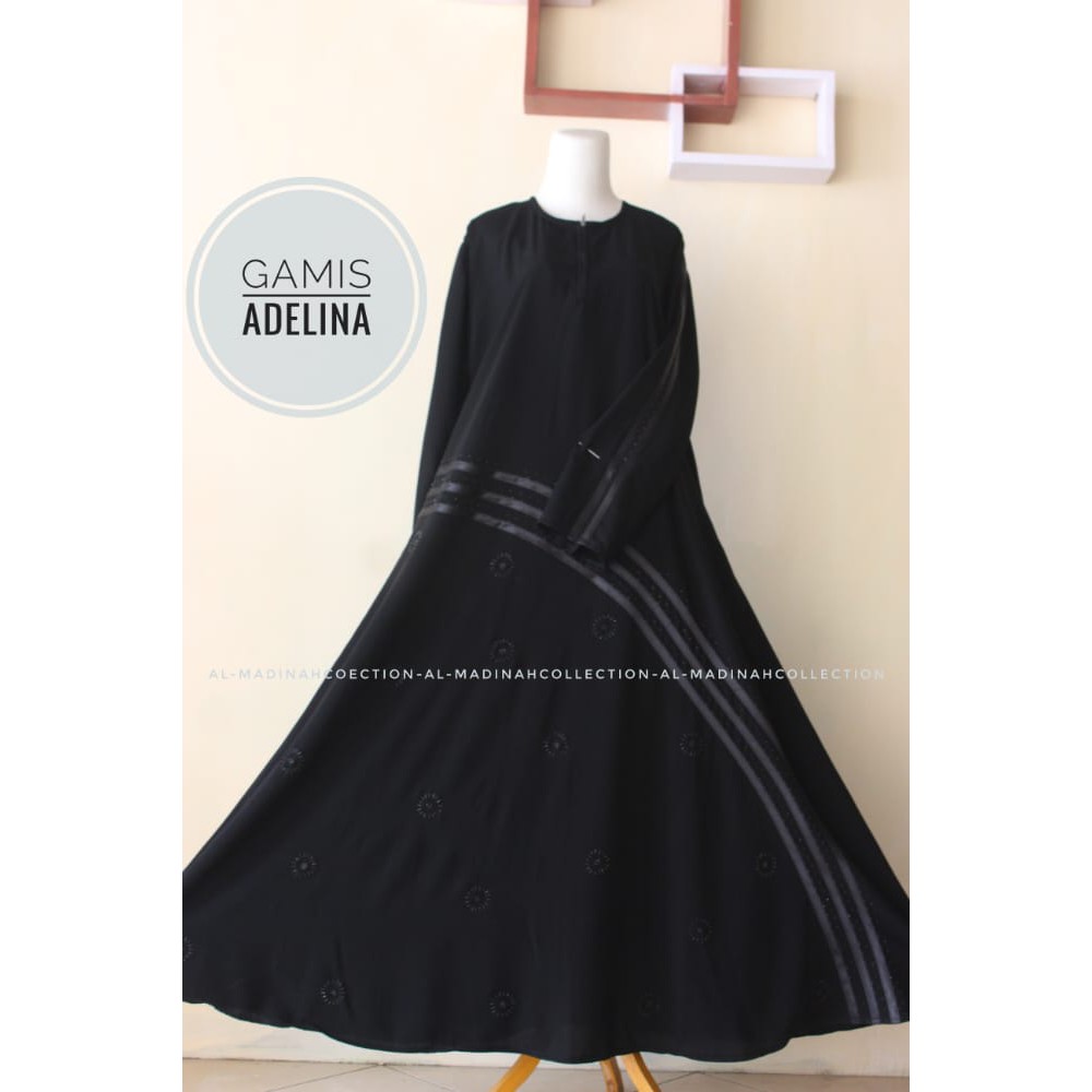 BES SELLER Abaya Set Gamis Syar'i Gamis Murah Gamis Terbaru Gamis Adiba Jetblack Premium Original