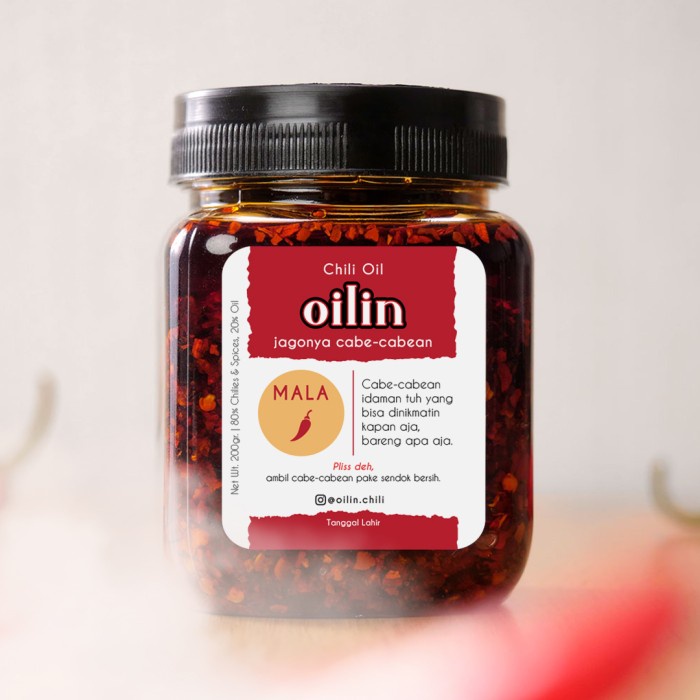 

Jual Oilin Chili Oil - Mala | Sambal Pedas Halal 200Ml Bukan Sambel Bawang - Mala Level 1