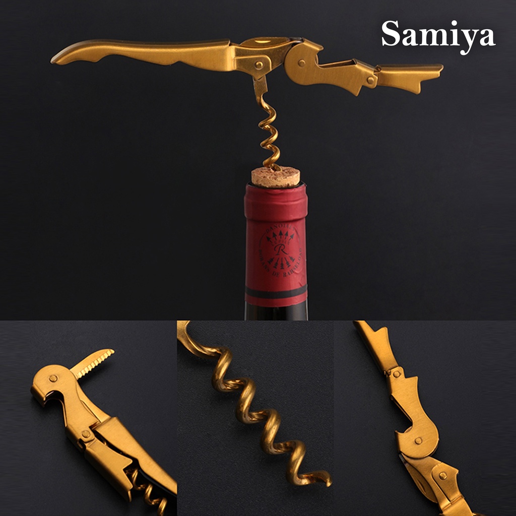 pembuka botol wine beer / corkscrew wine bottle opener color / pembuka botol warna rosegold gold / kitchenware home decor