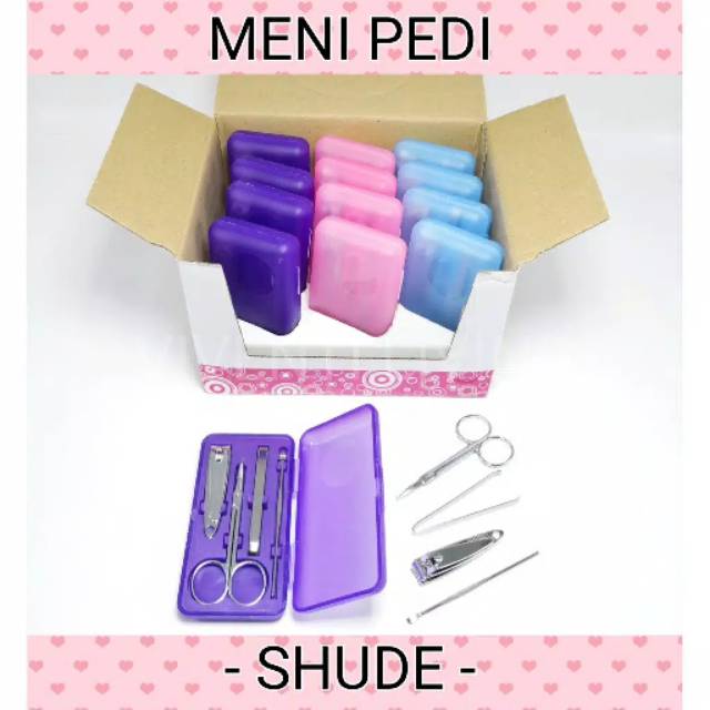 (NCS) GROSIR MENICURE PEDICURE MENI PEDI SET 4 IN 1 SHUDE Gunting Kuku Cabut Bulu Rambut Pinset Korek Telinga