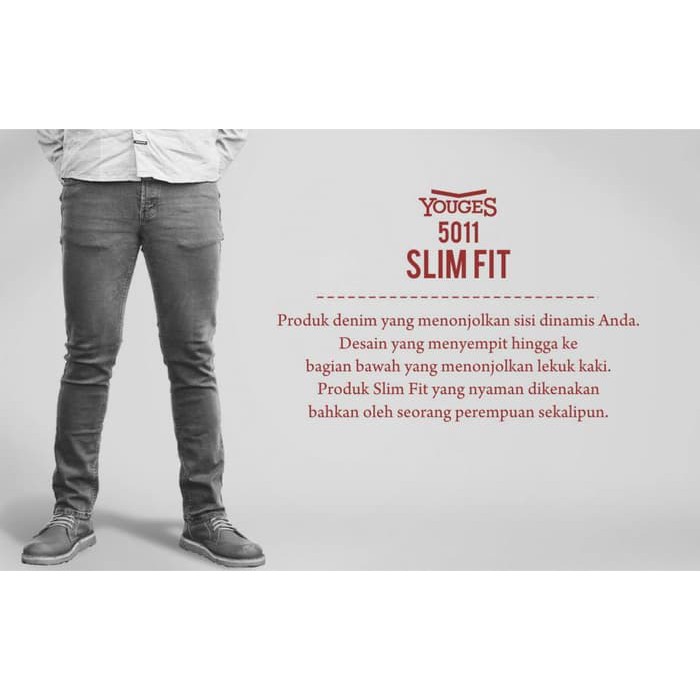 Celana Jeans Cowok Youges Stretch Regular Slim Fit Slimfit Straight Panjang Big Size Pria Murah Ori