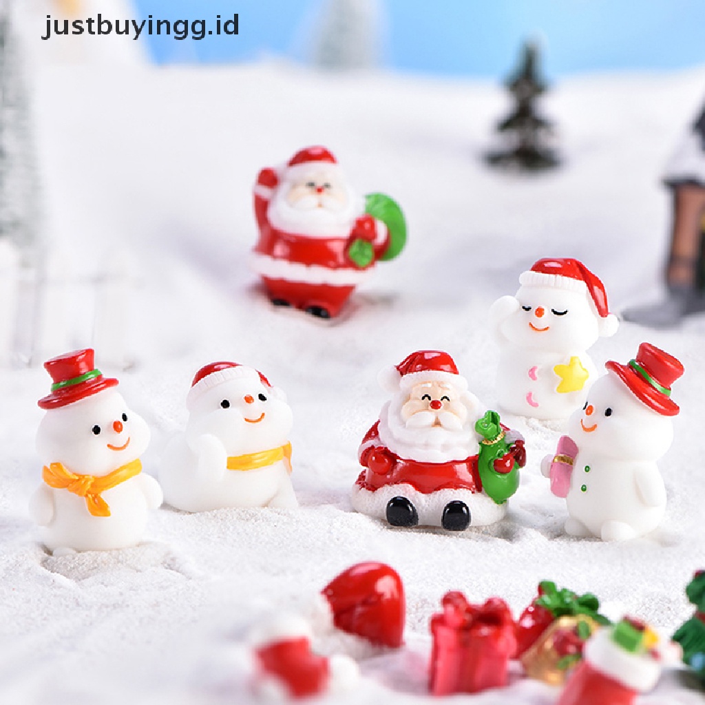 [justbuyingg.id] Christmas DIY Mini Miniature Fairy Garden Ornament Decor Christmas Accessories ID