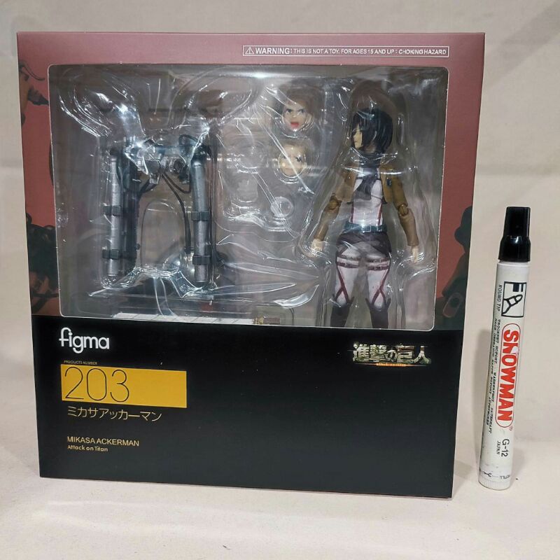 mainan action figure figma mikasa ackermanattack on titansfigma 203tinggi sekitar 6 inchartikulasi r