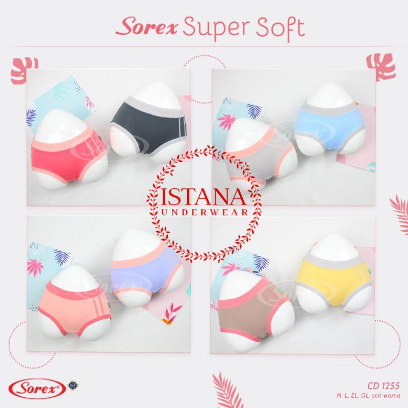 Cd Celana Dalam SOREX 1255 Midi Super soft Pastel daisy / celana dalam wanita