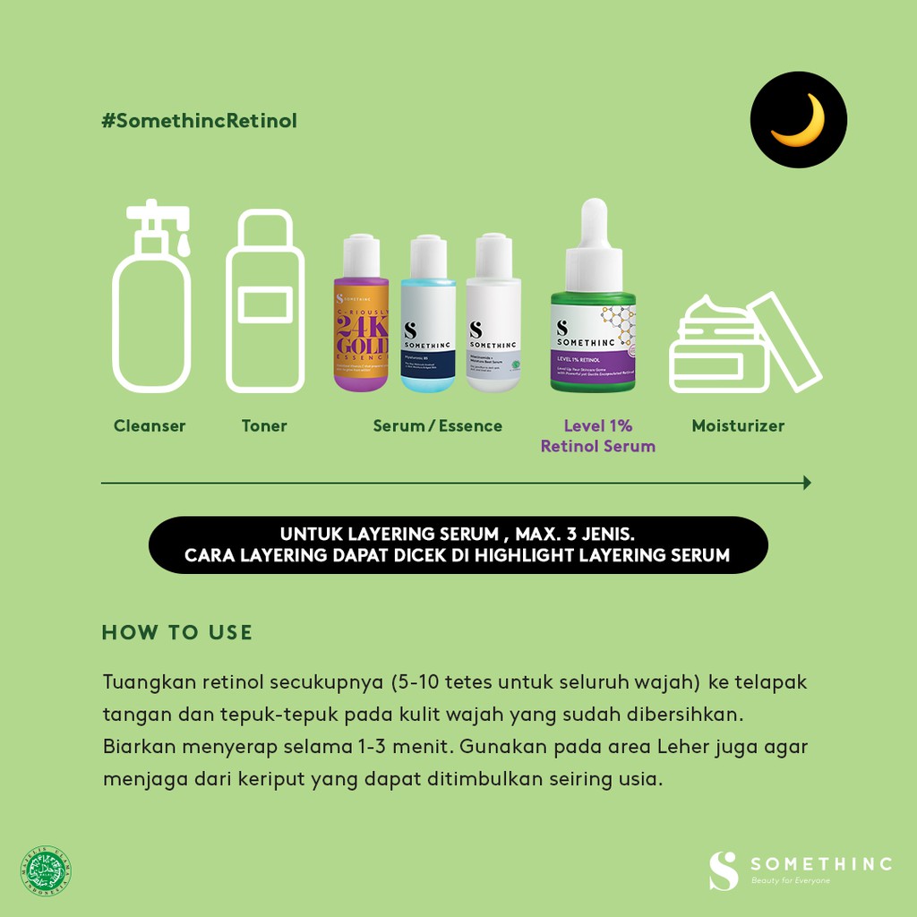 Somethinc Level 1% Retinol Penghilang Jerawat Komedo Kerutan Bruntusan Bekas Luka Wajah