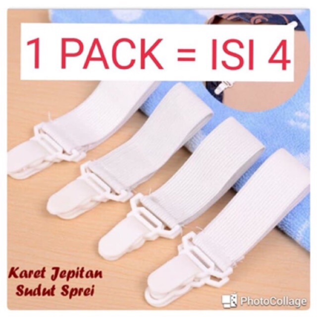 Pengait Sudut Sprei pada Kasur Bahan Karet isi 4pcs
