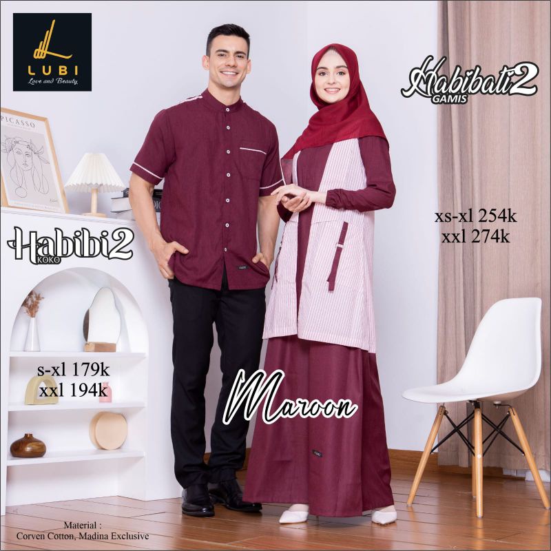 Lubi Couple Koko Habibi 2 Gamis Habibati 2 by Lubi Fashion Gamis Terbaru