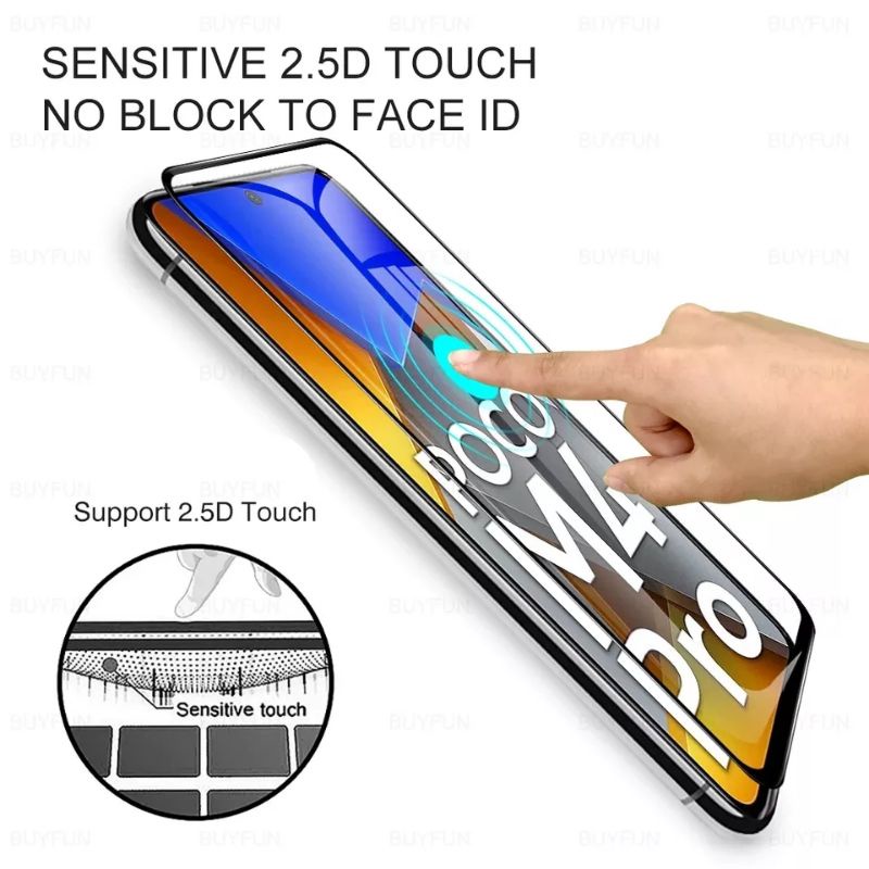 TEMPERED GLASS FULL COVER XIAOMI POCO M4 PRO 4G SCREEN PROTECTOR 9H ANTI GORES