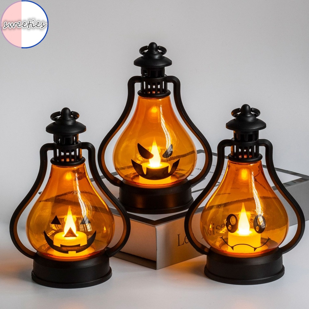 Lampu Lentera LED Bentuk Labu Halloween Untuk Dekorasi