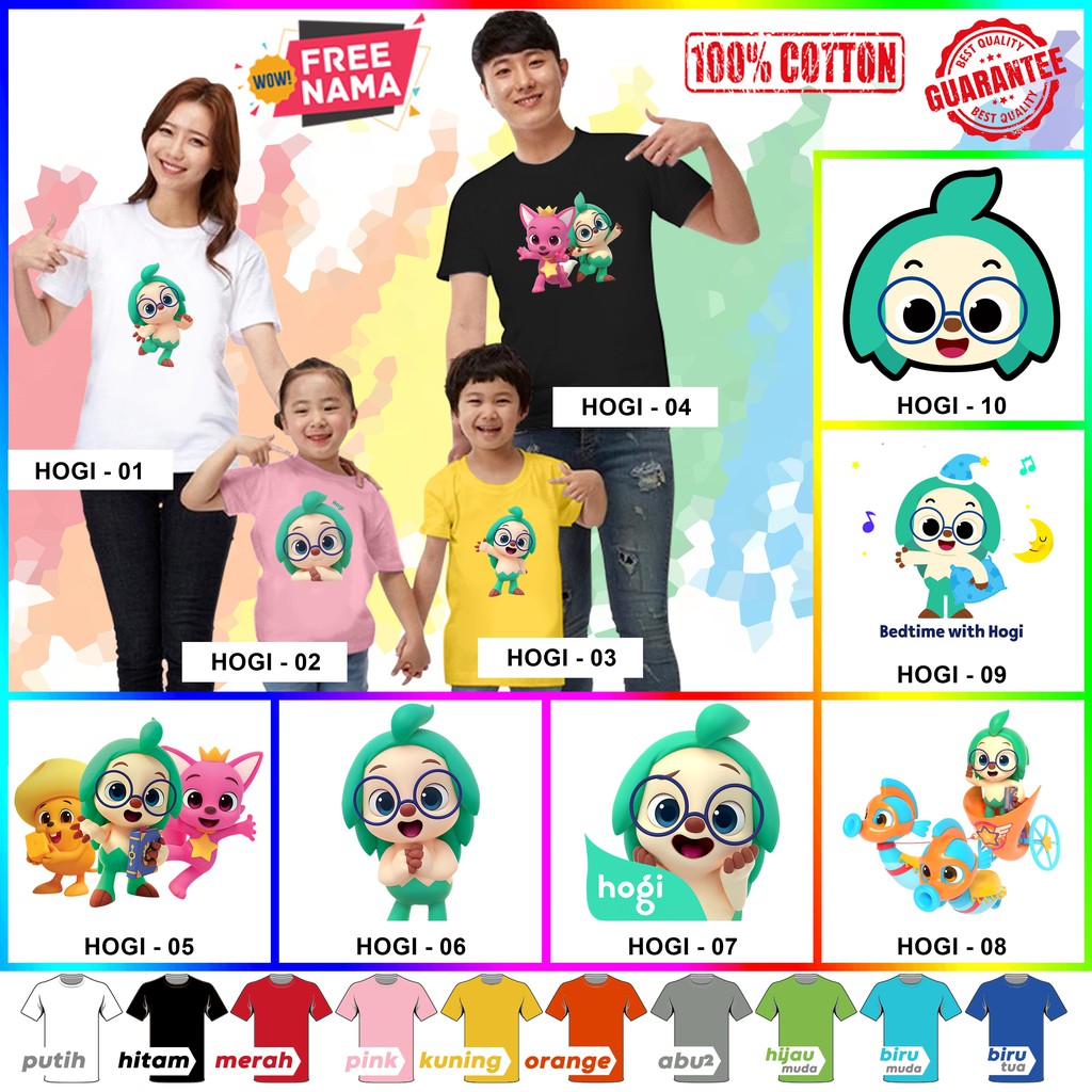 [FREE NAMA!!] Baju Kaos COUPLE  ANAK DAN DEWASA HOGI BANYAK MOTIF