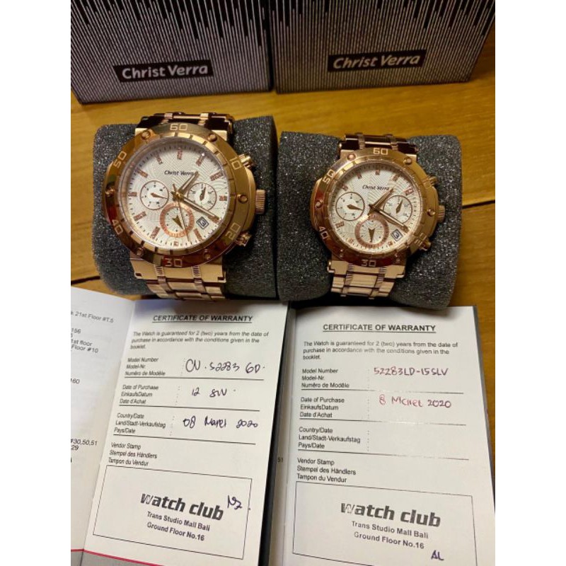 Jual Rugi Jam Tangan Original Christ Verra Couple