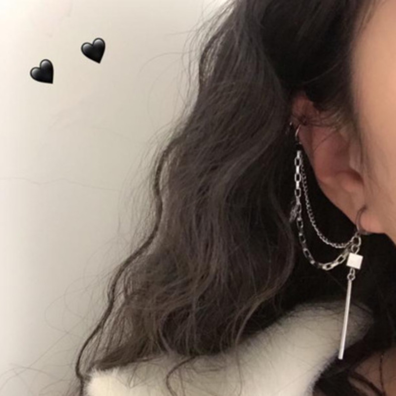 Chain Earrings Ear Bone Clip All-in-one Trendy Hip-hop