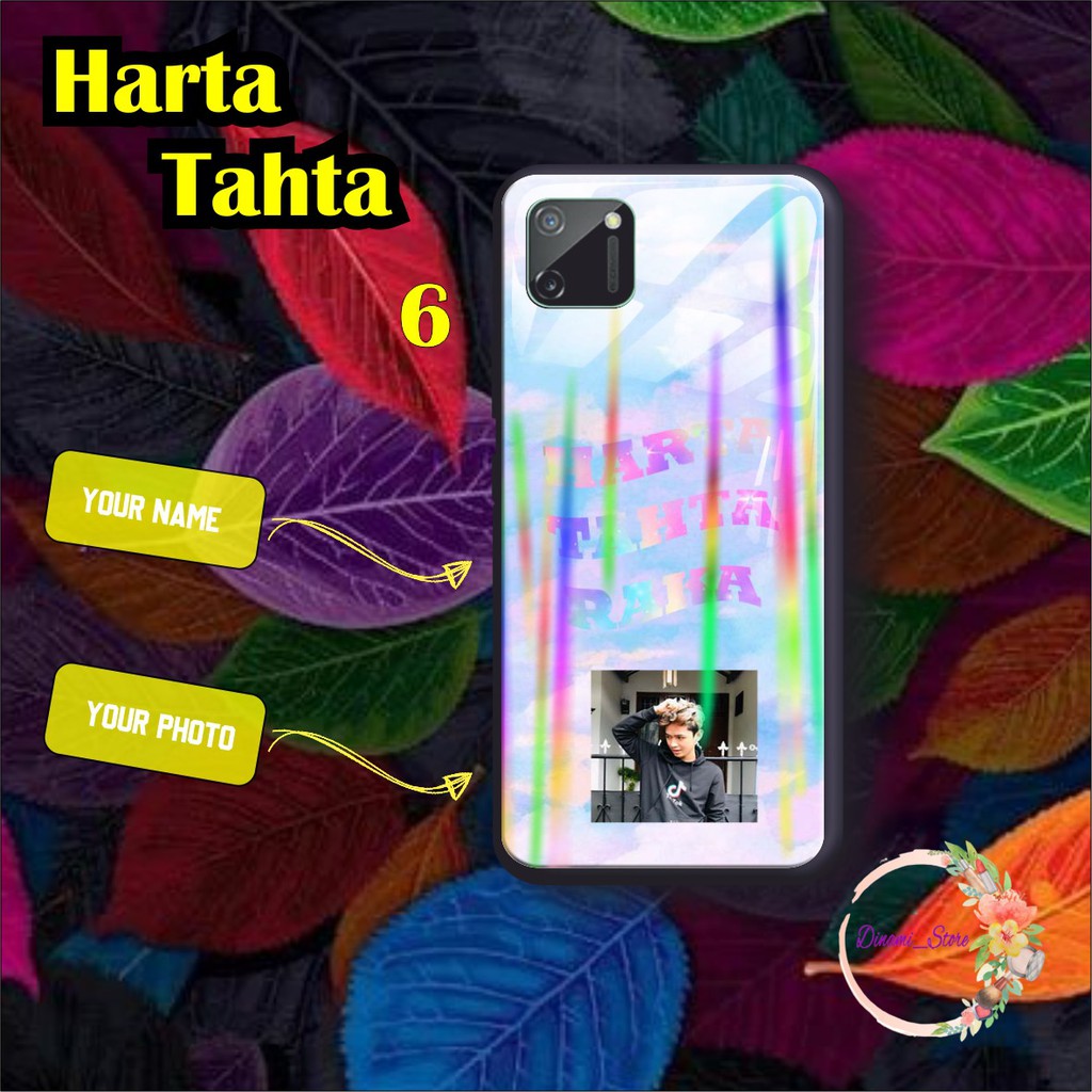 Back case glass aurora HARTA TAHTA Oppo A3s A1k A5 A9 2020 A7 F9 A5s A31 A52 a53 A92 A37 A57 DST1648