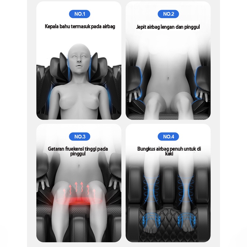 XUTI Kursi Pijat Listrik Otomatis Penuh Rumah Tangga Ruang Kecil Kabin Mewah Pijat Multifungsi Seluruh Tubuh