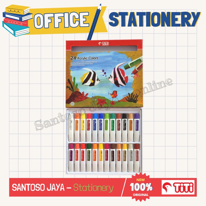 

Cat Akrilik TITI JOYKO 24 Warna - Acrylic Colors 24x12ml - AC-12ML-24