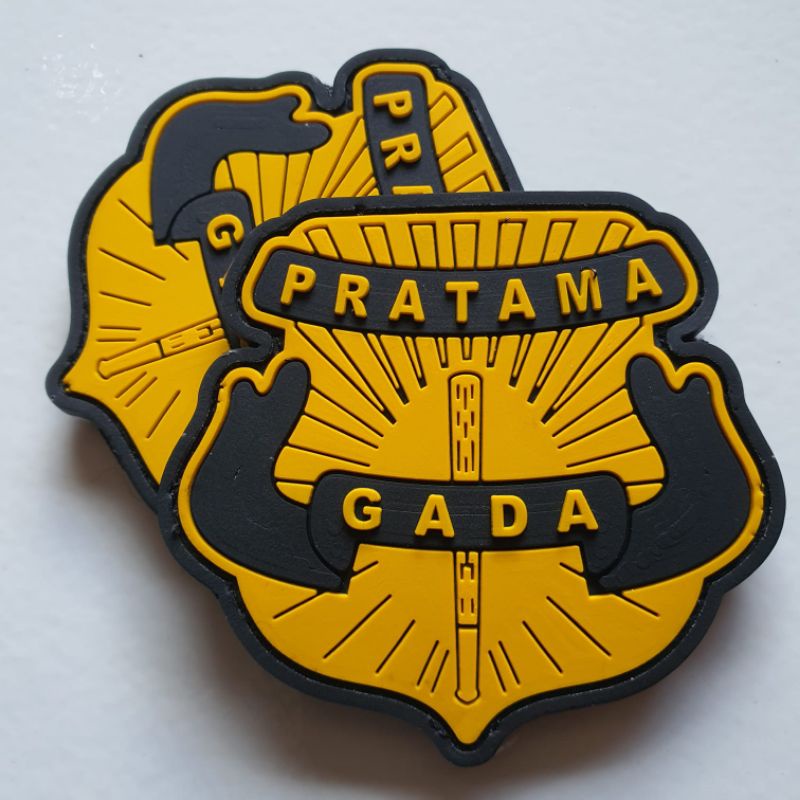 patch rubber logo gada pratama security satpam - rubber patch security - tempelan emblem karet