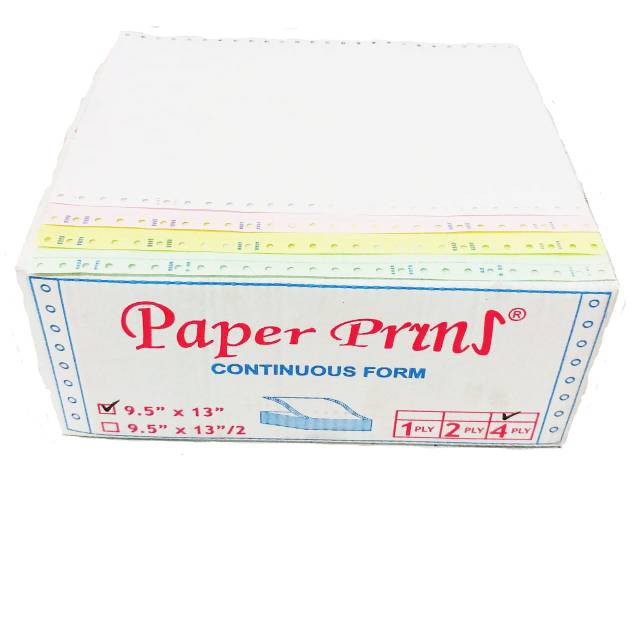 

Continuous Form 9.5 x 13 4ply Full Paper pryns