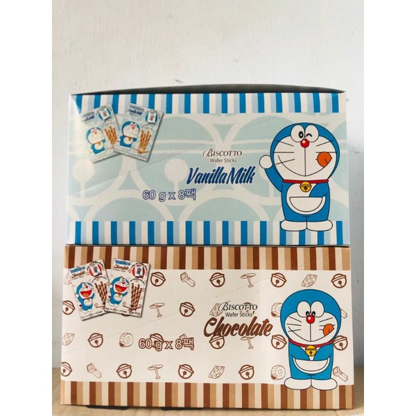 DORAEMON Wafer Sticks Astor Coklat Vanilla Biskitop 60 gr