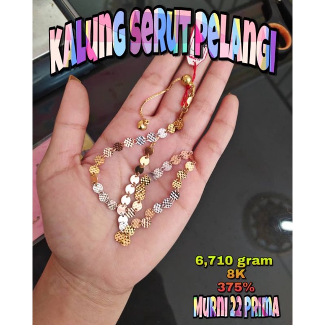 KALUNG SERUT FASHION PELANGI EMAS ASLI