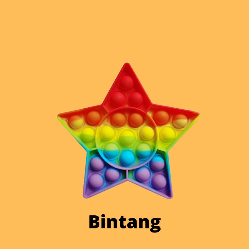 MAINAN EDUKASI POP IT POPIT RAINBOW-BINTANG