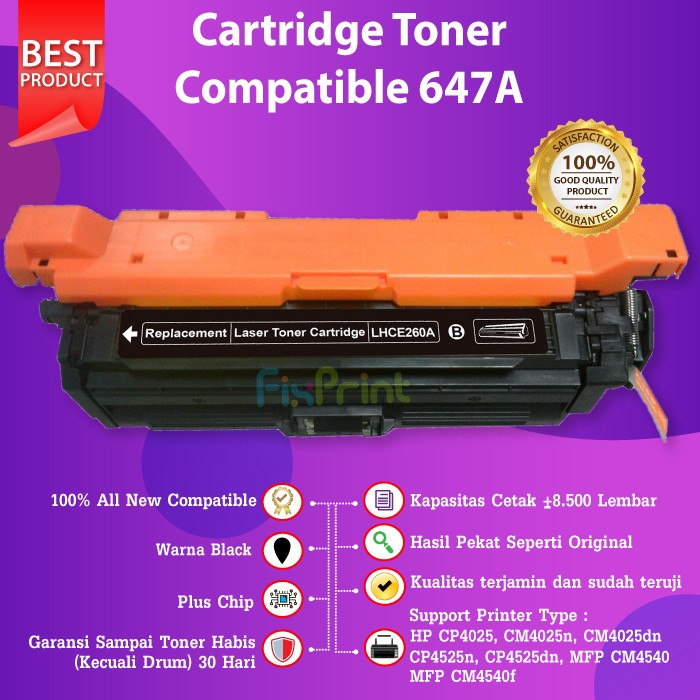 Cartridge Toner HP 648A CE263A Magenta Compatible CP4025 CP4525 CM4540