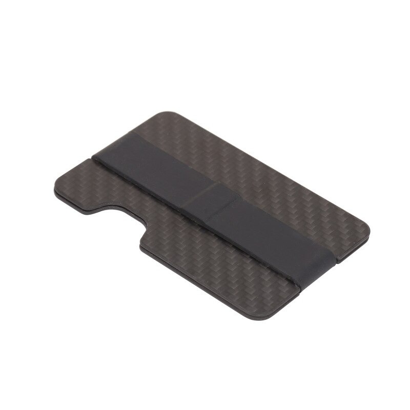 ID Card Holder  Kartu Anti-Pencuri RFID Compact Carbon Fiber Mini Money Clip Credit Card Sleeve