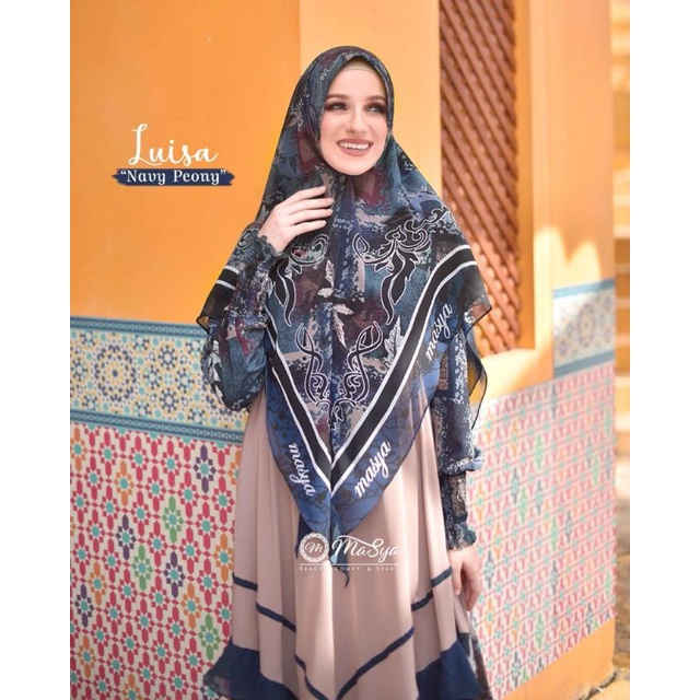Luisa Navy Peony - Set Gamis Syar'i by Masya, Madenia Syari