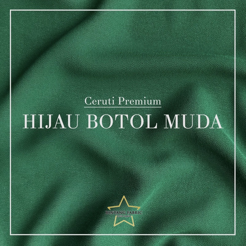 Bahan Kain Ceruti Ceruty Babydoll Premium 1 meter-Hijau Botol Muda