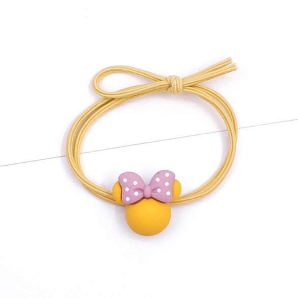 OSM JKT F5101 (1 PC) Ikat Rambut Karakter Gaya Korea / Karet Rambut Elastis Korea / Hairband-Kuning