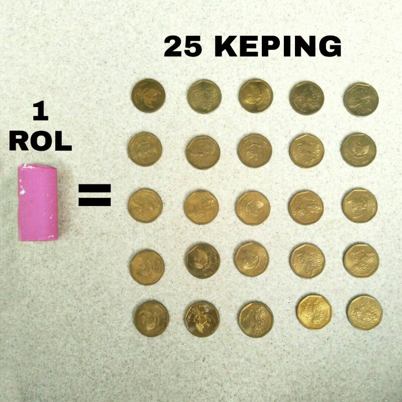 1 Rol Uang Koin Jadul 100 Rupiah Karapan Sapi Tahun 1996 (KINCLONG BARU)
