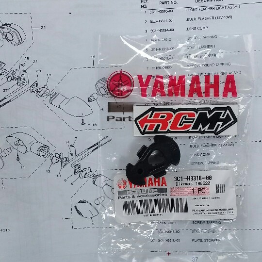 DUDUKAN KANCINGAN PENGUNCI KARET SEIN SEN RITING VIXION OLD LAMA RX KING NEW R15 LAMA ORI 3C1-H3318