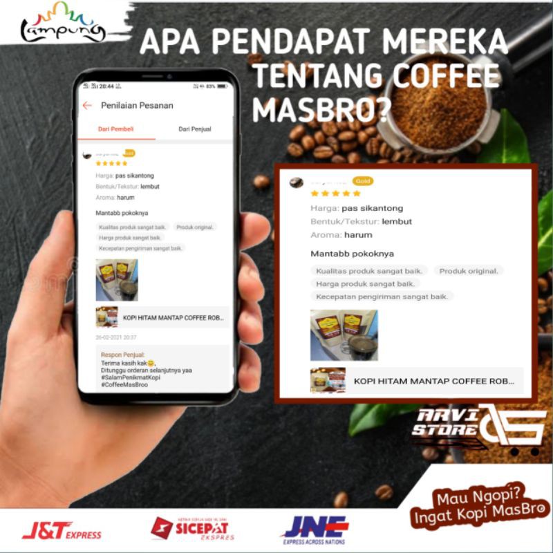 KOPI BUBUK ROBUSTA LAMPUNG ASLI MURNI TANPA CAMPURAN MURAH RASA TIDAK MURAHAN COFFEE MASBRO 100 gram