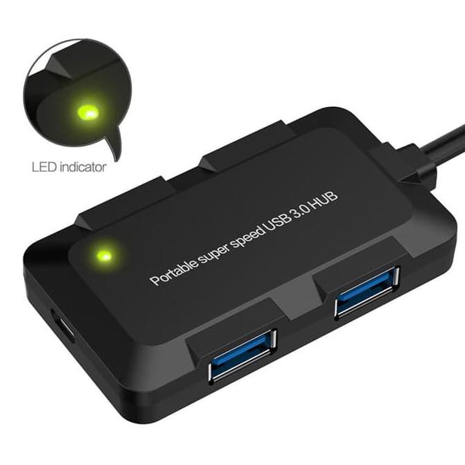 Usb Hub Type C 3.1 4 Port With Usb Power Supply - U9102B - Black Vivo.Diamonds