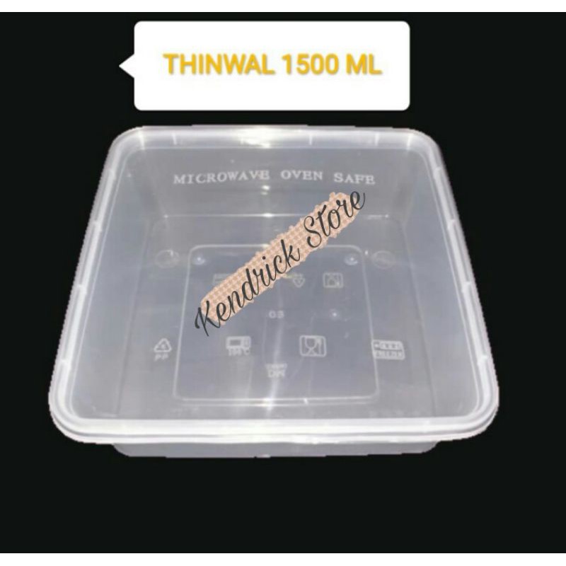 Thinwall 1500 ml Food Container Box Tebal Food Grade Isi 25 Pcs