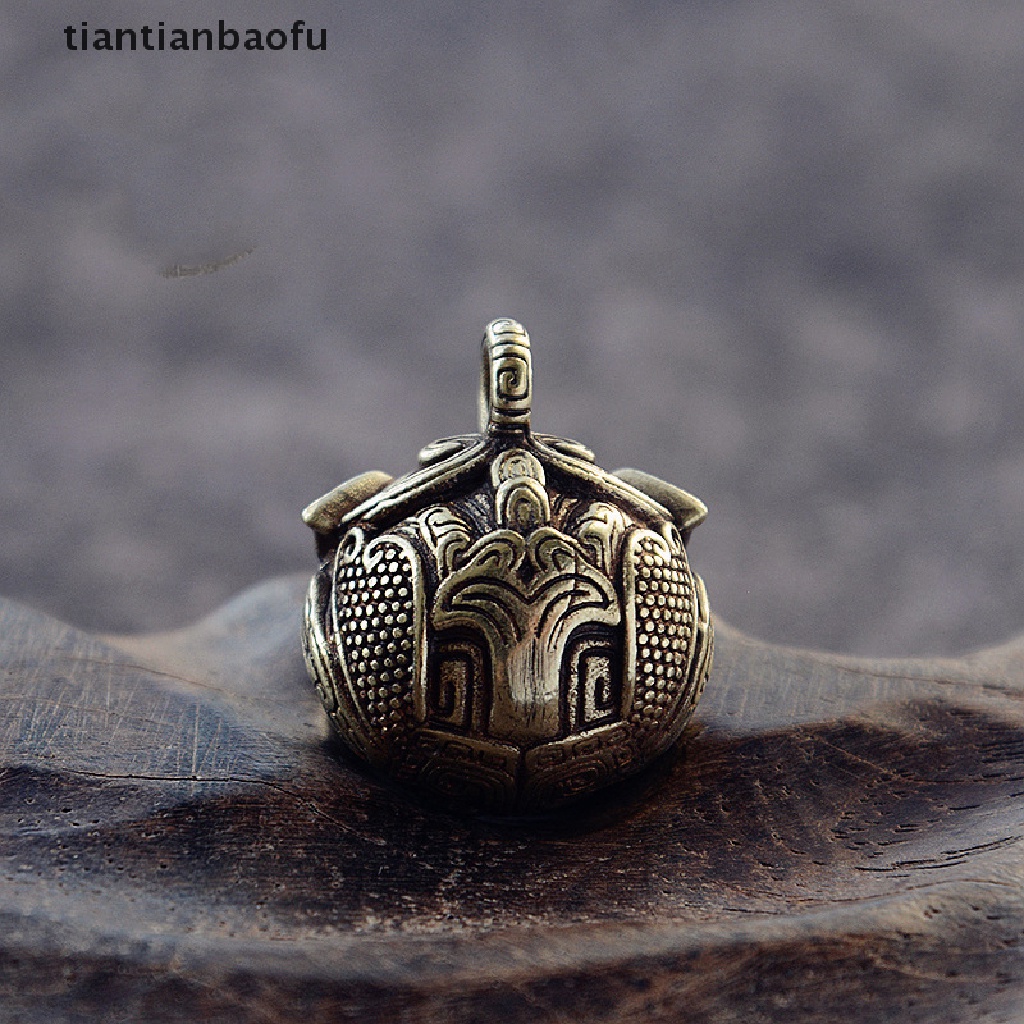 [tiantianbaofu] Brass big-eyed brave bell head-driven antiques and old accessories Boutique