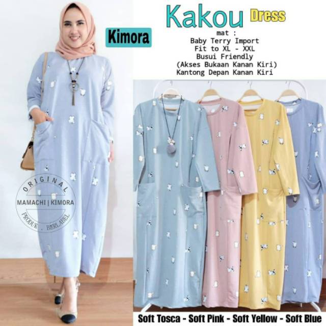 Kakou Dress, dress, dress muslim, gamis, gamis kekinian, gamis ootd, gamis modern, terlaris, modis