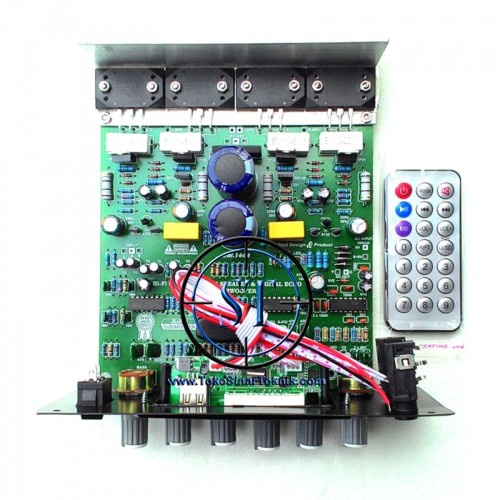 Kit Amplifier Speaker Active Aktip Hi-Fi Stereo Karaoke Multi Media + Subwoofer + MP3 Remote BL-6000