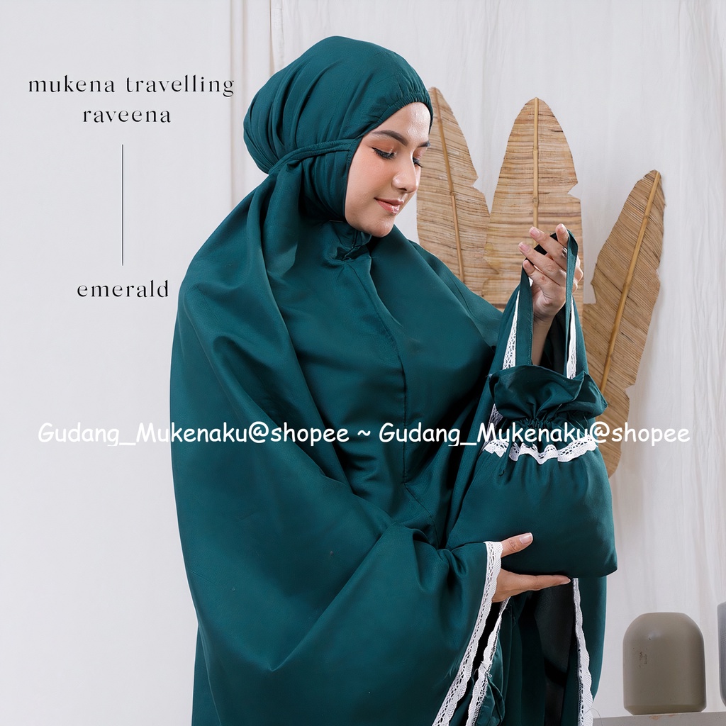 Gudang_Mukenaku Mukena Dewasa Raveena Mukena Travel Bahan Katun Free Tas Bisa Bayar Ditempat Tujuan COD