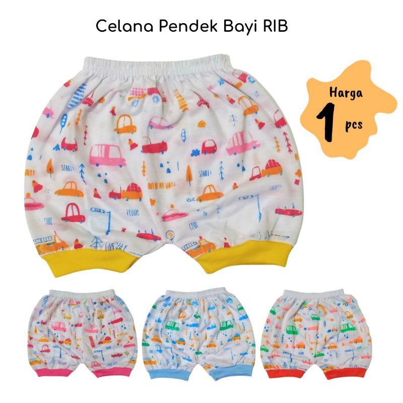 Celana Pendek Bayi Katun RIB 0-6 Bulan 1Pcs Celana Pendek Harian Bayi Celana Bayi Lusinan Harga Grosir