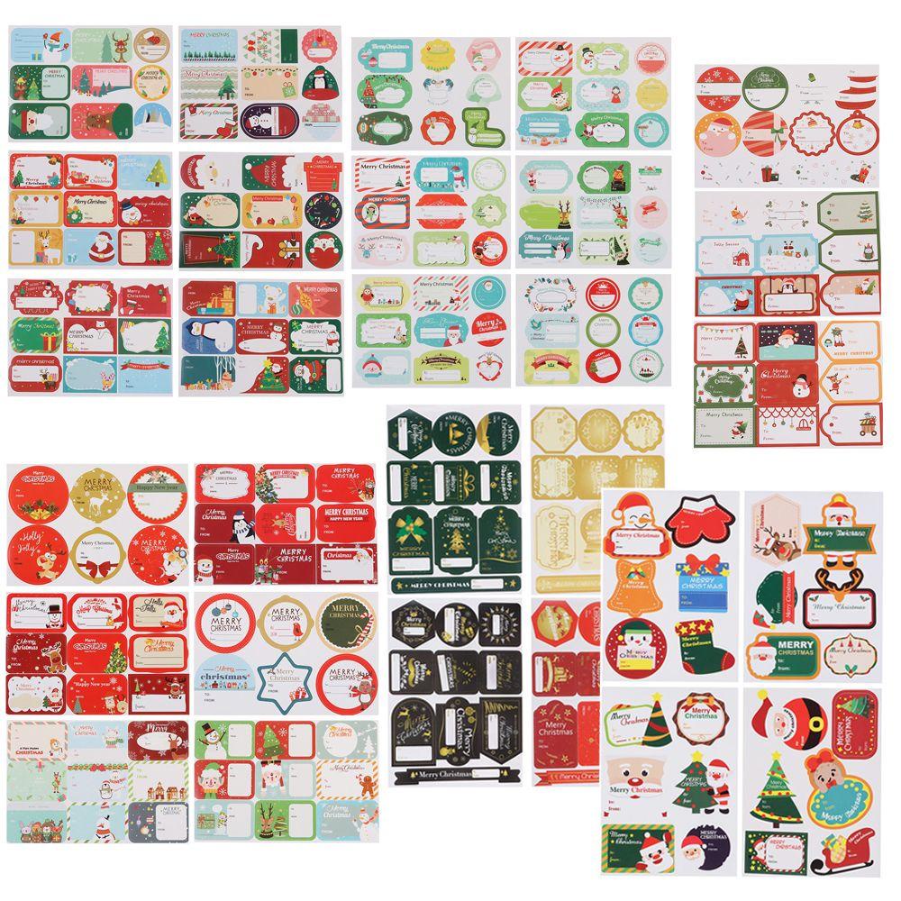 Populer 1Set Kertas Hadiah Stiker Handmade Cookie Candy Tag Sealing Self Adhesive Xmas Ornament