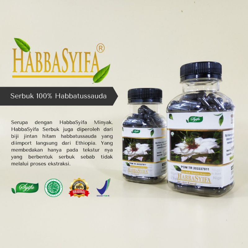 Habbatussauda Habbasyifa Serbuk 210kapsul ORIGINAL Ijin BPOM