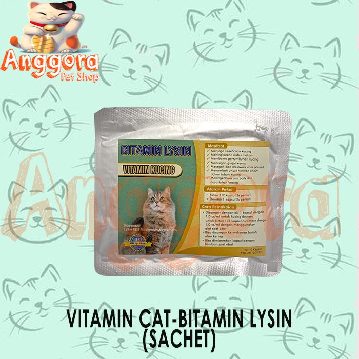 Vitamin Kucing Bitamin Lysin Sachet  ISI 10 KAPSUL